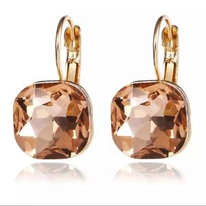 champagne crystal earrings